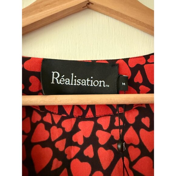 Realisation Par Kaia Silk Cropped Blouse in Sid Hearts - Picture 4 of 4